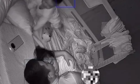 Camera ghi lại cảnh cặp vợ chồng thể hiện tình cảm lúc nửa đêm, phản ứng của con trai khi tỉnh giấc ai cũng cười xỉu