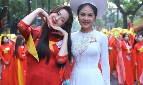 Hội mẹ bỉm tham gia diễu hành A80: Vân Trang đưa theo con gái từ miền Nam ra Bắc, Thu Quỳnh được dẫn đầu khối