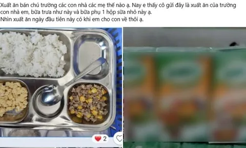 Cô giáo gửi ảnh cơm trưa ở trường của con, mẹ Việt nhìn mà đau lòng, chỉ muốn đón con về nhà ăn