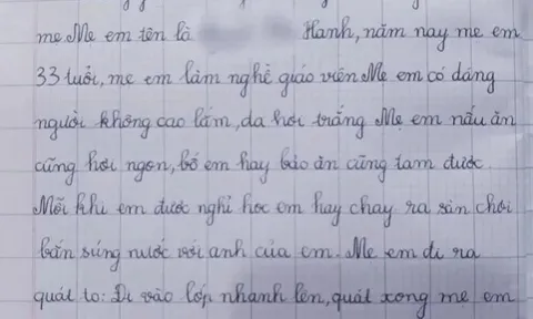 Viết văn kể về người mẹ giáo viên hay “làm nũng” với bố, bé học sinh khiến mẹ đỏ mặt