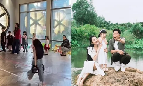 Con gái Trường Giang catwalk khoe suối tóc bóng mượt ai nhìn cũng mê, Nhã Phương dẫn quý tử đến lớp "dự giờ"