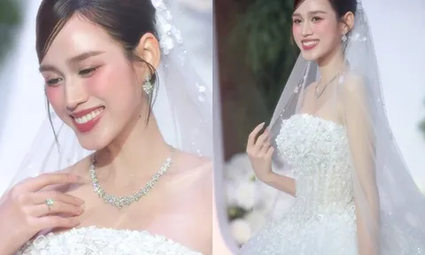 Xúc động khoảnh khắc bố ruột Đỗ Thị Hà khập khiễng dắt ái nữ lên lễ đường, trao tận tay cho con rể thiếu gia