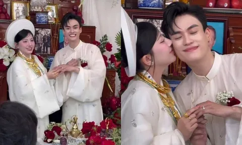 Chú rể trang điểm đậm hơn cô dâu đang "gây sốt" MXH: Là nam chính "Người ấy là ai", tốt nghiệp thủ khoa đại học