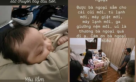 Sao Việt 24h: Con gái H'Hen Niê 2 tháng tuổi đã có chuyến bay đầu đời, về Đắk Lắk được bà ngoại cưng chiều