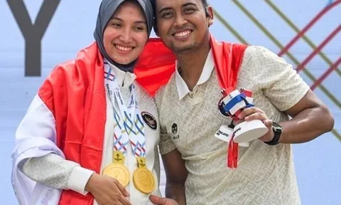 Cô gái bế bụng bầu giành huy chương vàng SEA Games, chồng cũng là VĐV chuyên nghiệp lại vô cùng điển trai