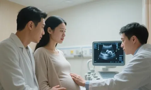 Siêu âm thấy con nhoẻn miệng cười, bố khen đáng yêu quá, bác sĩ: "Em bé không ổn, mẹ chuẩn bị tinh thần"