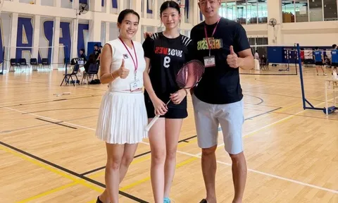 Con gái Bình Minh cao 1m76 ở tuổi trăng rằm, đôi chân dài miên man, lên sân thi đấu thể thao vẫn xinh như hoa hậu