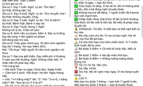 Bà mẹ TP.HCM tuyển gia sư thứ 8 cho con, ngỡ ngàng với lý do 7 người cũ, gồm cả giáo viên thâm niên 10 năm nghỉ việc
