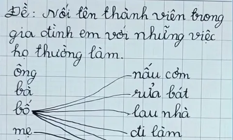 Bé học sinh đạt điểm 9 bài tập tiếng Việt nói về gia đình, lời phê của cô giáo khiến mẹ “đỏ mặt”