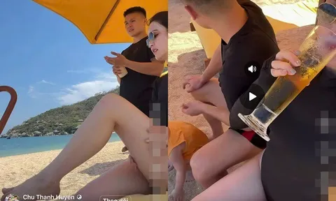Quang Hải và vợ đại gia Chu Thanh Huyền đưa con đi trốn nóng ở Nha Trang, chồng chăm con, vợ thoải mái diện biniki khoe dáng