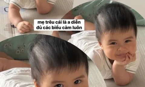 Con trai HH Ngọc Hân và chồng chuyên viên Bộ Ngoại giao "lột xác" sau 10 tháng, bé được khen "có tướng" lãnh đạo, thông minh
