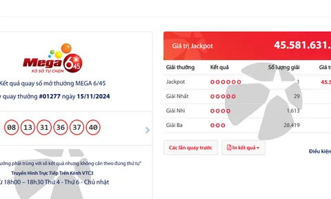 Kết quả xổ số Vietlott mới nhất: Chốt giải Jackpot trị giá 45,5 tỷ đồng, sẽ về tay ai?