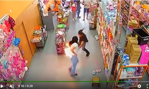 Clip: Điện thoại đút túi quần phát nổ, bộ phận cơ thể vợ bùng cháy như quả cầu lửa khiến chồng tái mặt