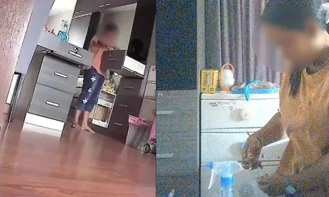 Hình ảnh trong chiếc camera giấu kín vạch trần hành vi khó lường của người giúp việc