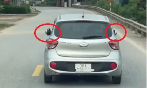 Xôn xao clip ô tô không mở gương chiếu hậu vẫn chạy "phe phé" trên quốc lộ