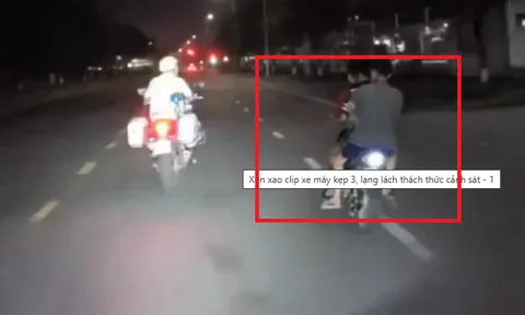 Clip dài hơn 2 phút xe máy kẹp 3 thách thức cảnh sát giao thông ở VSIP Nghệ An gây phẫn nộ