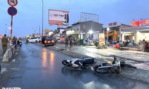 Những hình ảnh tan hoang tại hiện trường ô tô "điên" tông 2 xe máy và 2 ô tô khác