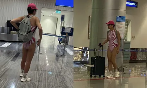 Hành khách có dáng người giống nam giới nhưng mặc trang phục như áo tắm một mảnh của phái nữ khiến sân bay Tân Sơn Nhất xôn xao