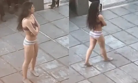 Nữ sinh viên lột đồ trên phố bị bắt gây xôn xao