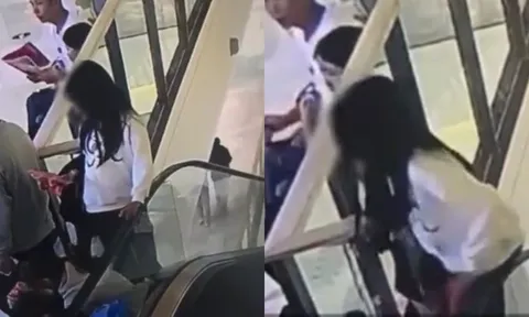 Clip: Cô gái rơi xuống đất tử vong khi tựa người vào thang cuốn trong trung tâm thương mại