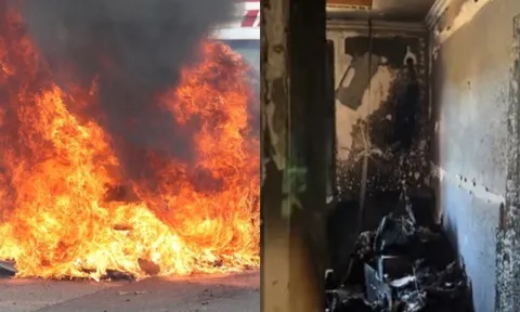 Clip: Pin xe đạp điện phát nổ thiêu rụi căn hộ chỉ còn đống tro tàn