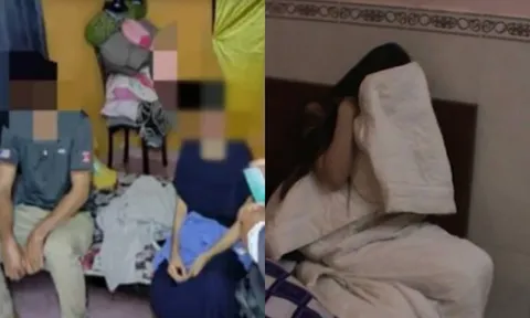 Bắt quả tang người đàn ông đã có vợ không mặc gì trốn sau rèm, cô gái vội lấy khăn tắm che thân: Bí mật che giấu bị lộ