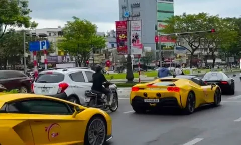 Xôn xao dàn siêu xe bạc tỷ nối đuôi vượt đèn đỏ ở ngã tư TP Đà Nẵng