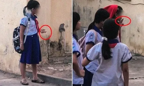 5 nữ sinh tiểu học vô tư hút thuốc lá ngay trong sân trường: Sở GD-ĐT chỉ đạo 'nóng' 