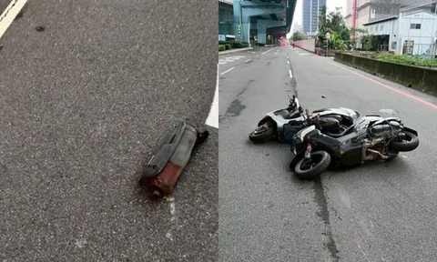 Ống xả xe máy rơi giữa đường gây tai nạn liên hoàn, trích xuất camera truy tìm chủ xe