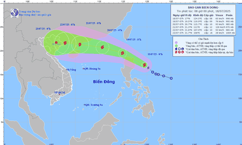 Tin mới nhất về đường đi của cơn bão số 3 Wipha: Có thể mạnh cấp 12, ảnh hưởng trực tiếp đến miền Bắc từ 22.7