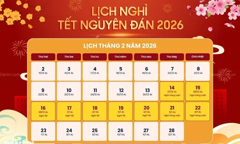 Lịch nghỉ Tết Nguyên đán năm 2026, người lao động sẽ nhận được thông báo sớm nhất khi nào?