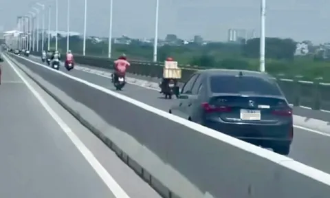 Nữ tài xế lái ô tô đi vào làn xe máy trên cầu Vĩnh Tuy nhận cái kết đắng ngắt