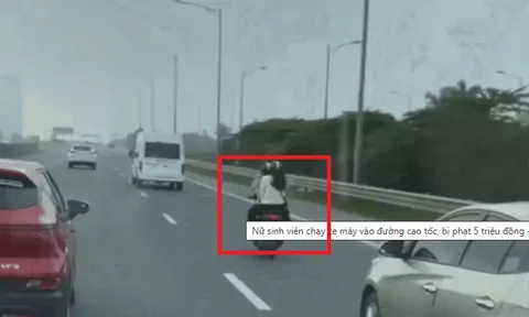 Hành động hú hồn của nữ sinh viên trên đường cao tốc