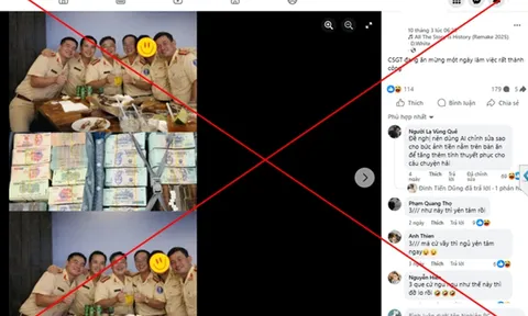 Công an nói gì về hình ảnh được cho là CSGT “ăn mừng sau ngày làm việc thành công” bên cạnh những cọc tiền?