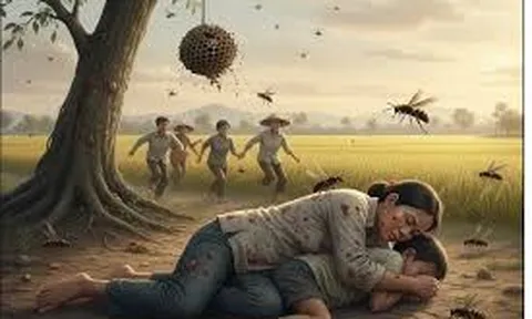 Mẹ tử vong thương tâm do che chở con trai 3 tuổi trước đàn ong vò vẽ hung dữ