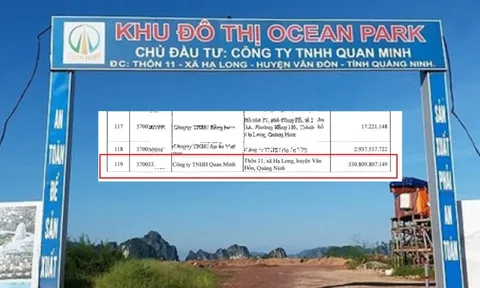 Chủ đầu tư KĐT Ocean Park Vân Đồn nợ thuế hơn 330 tỷ đồng