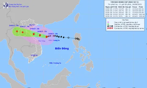 Bão số 5 tăng cấp dữ dội, hướng thẳng Nghệ An – Hà Tĩnh, sóng gió nguy hiểm vịnh Bắc Bộ