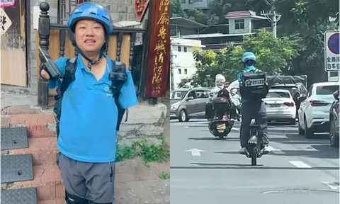 Nghị lực phi thường: Người đàn ông Trung Quốc nhận đơn giao đồ ăn bằng… môi
