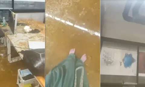 Đang làm bài tập, nữ sinh bất ngờ bị nước thải dội xuống đầu