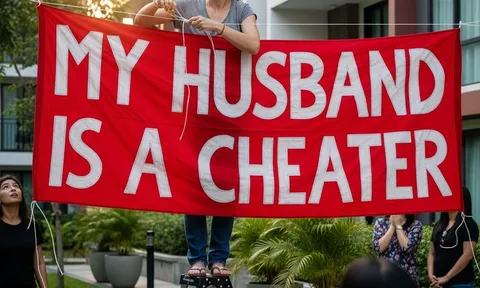 Bị bạn thân cướp chồng, vợ treo băng rôn đỏ rực tố cáo giữa phố, dân mạng dậy sóng