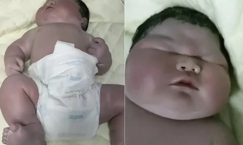 Bé sơ sinh chào đời da tím tái, nặng 13 kg, bác sĩ đỡ đẻ nhìn thấy liền thốt lên: Không thể tin nổi
