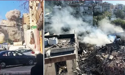 Video: Khung cảnh tan hoang ở Beirut sau cuộc không kích của Israel