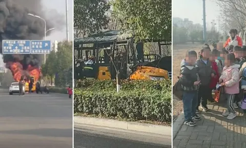 Thương tâm 3 học sinh thiệt mạng sau vụ cháy xe buýt trên đường đến trường