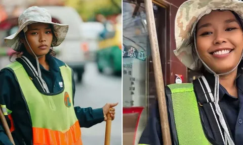 Cô công nhân quét rác bỗng "gây sốt" MXH vì vẻ đẹp của mình, được mời làm người mẫu chỉ sau 1 đêm