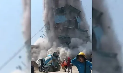 Clip: Kinh hoàng khoảnh khắc tòa nhà cao tầng ở Thái Lan sụp đổ sau dư chấn động đất