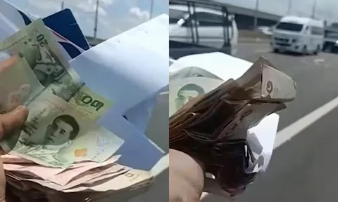 Clip: Tiền bay tứ tung trên cao tốc, nhiều tài xế dừng xe thi nhau làm 1 điều bất ngờ khiến ai cũng ngỡ ngàng