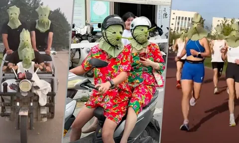 Đeo lá sen phủ kín mặt: Trào lưu chống nắng “trời ơi đất hỡi” của giới trẻ khiến dân mạng cười ngất