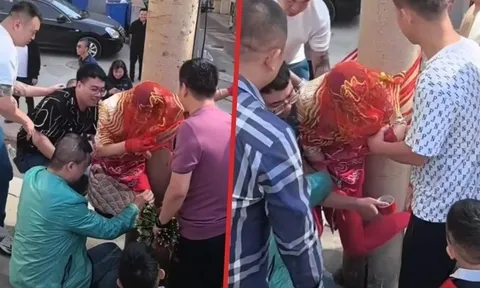 Cô dâu gào khóc khi bị bạn chú rể trói vào cột điện giữa đám cưới, trò đùa quá trớn khiến dân mạng phẫn nộ