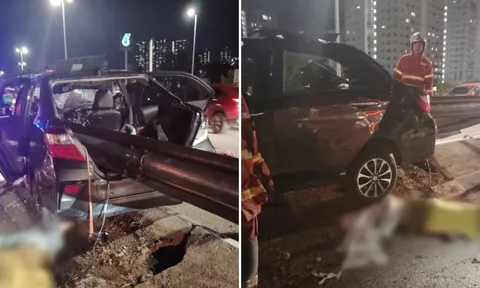 Trượt bánh trên đường mưa, xe chở khách bị thanh chắn xuyên thủng khiến cô gái 19 tuổi tử vong tại chỗ