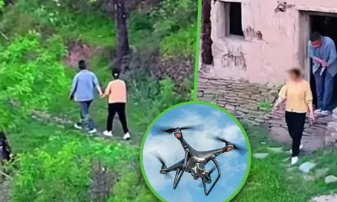 Người chồng dùng flycam bắt quả tang vợ ngoại tình với sếp trong căn nhà hoang